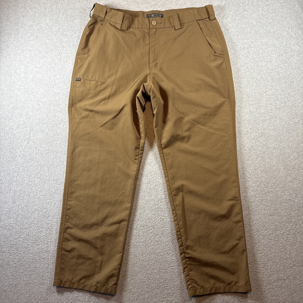 5.11 Tactical Men's 36x32 Brown Lightweight Military Pants Straight Leg